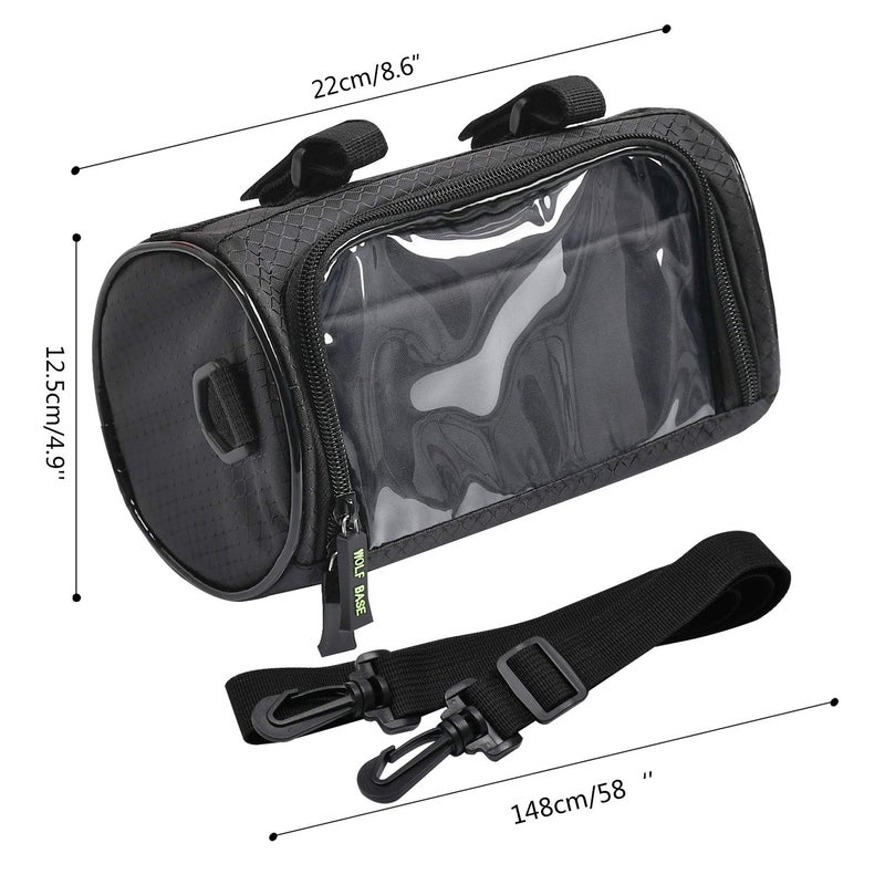Oranlife Bike Handlebar Bag, Waterproof Phone Cycling Mount Front Bags, Bicycle Storage Bag with Removable Shoulder Strap, 6 inch Transparent Pouch, Best Gift - Image 5
